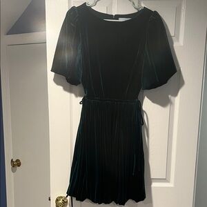 ANTONIO MELANI Velvet Mini Dress in Deep Green